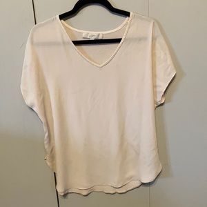 The Loft Ann Taylor Cream V-Neck